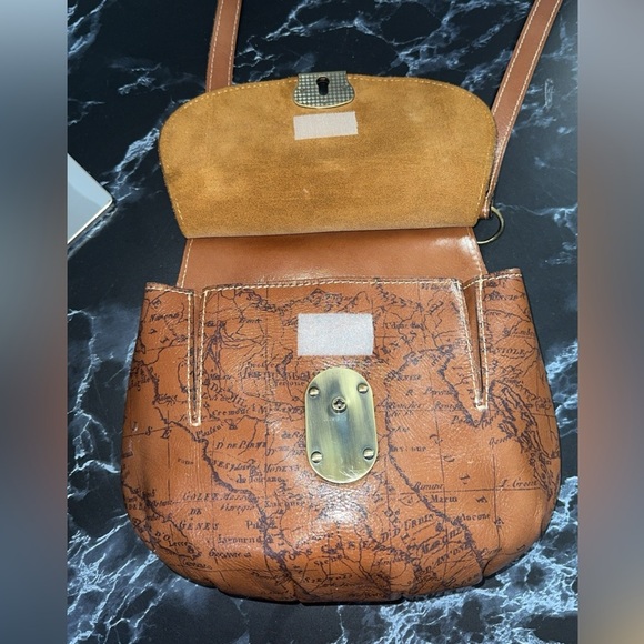 Patricia Nash Handbag Leather Veneto Crossbody Signature Map Brown AUTHENTIC - Picture 9 of 10